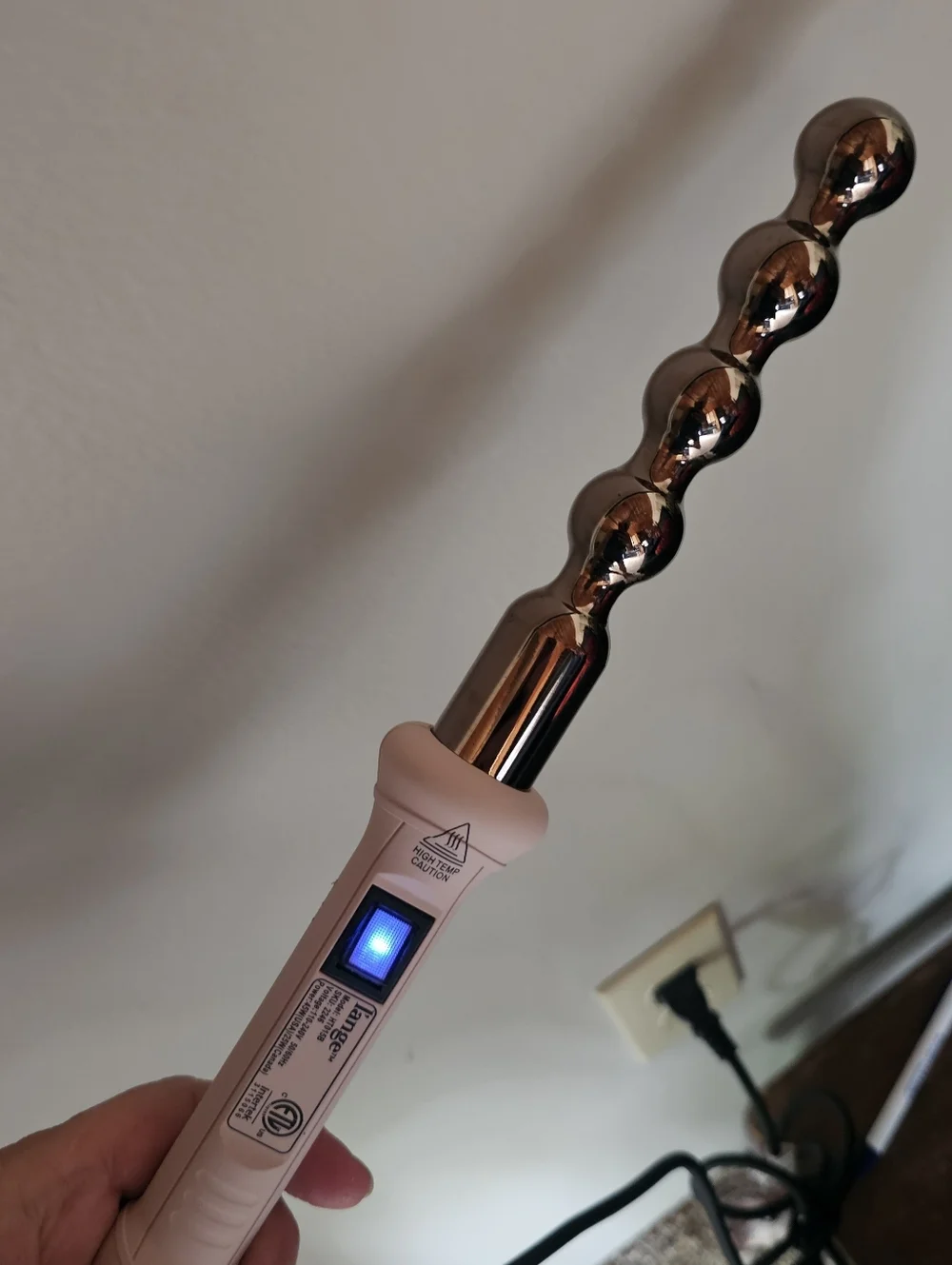 L'ANGE Le Perle' Bubble Curling Wand Rose Gold